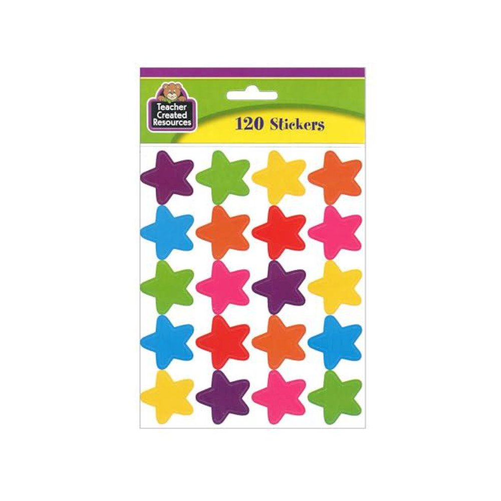 Bright Stars Stickers (die cut star shape), 120 Per Pack, 12 Packs. Picture 2