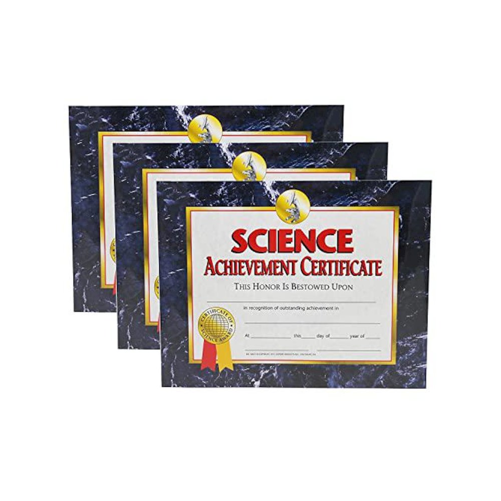 Science Achievement Certificate, 30 Per Pack, 3 Packs. Picture 1