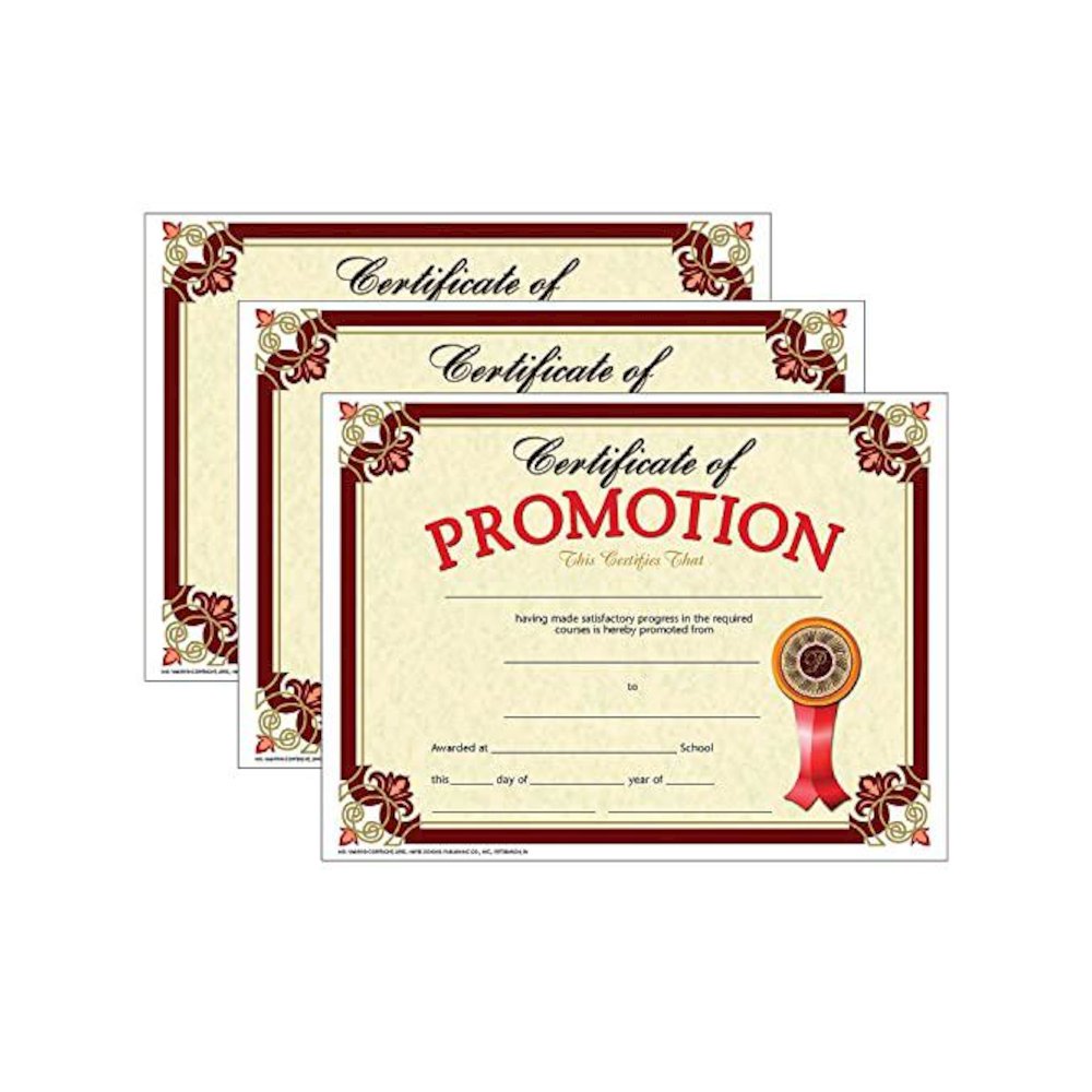 Certificate of Promotion, 8.5" x 11", 30 Per Pack, 3 Packs. Picture 1