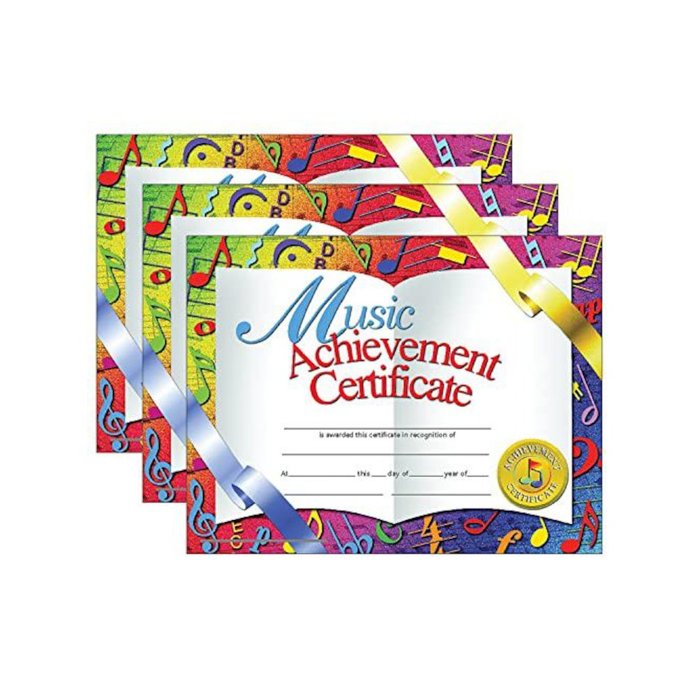 Music Achievement Certificate, 30 Per Pack, 3 Packs. Picture 1