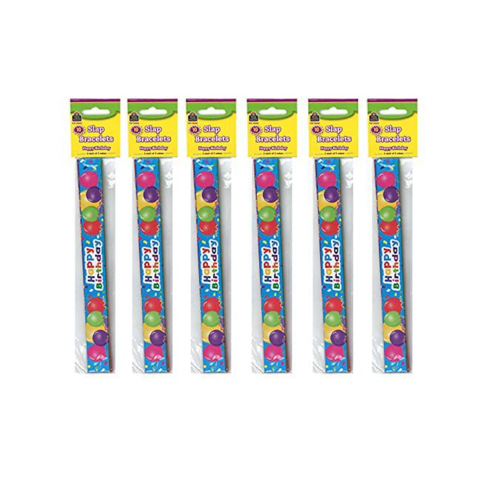 Happy Birthday Balloons Slap Bracelets, 10 Per Pack, 6 Packs. Picture 1