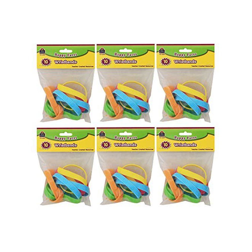 Happy Faces Wristbands, 10 Per Pack, 6 Packs. Picture 1