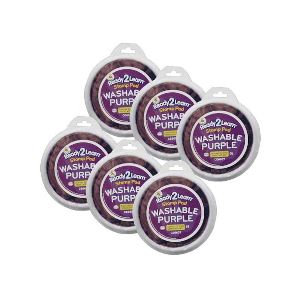 Jumbo Circular Washable Stamp Pad - Purple - 5.75" dia. - Pack of 6. Picture 1