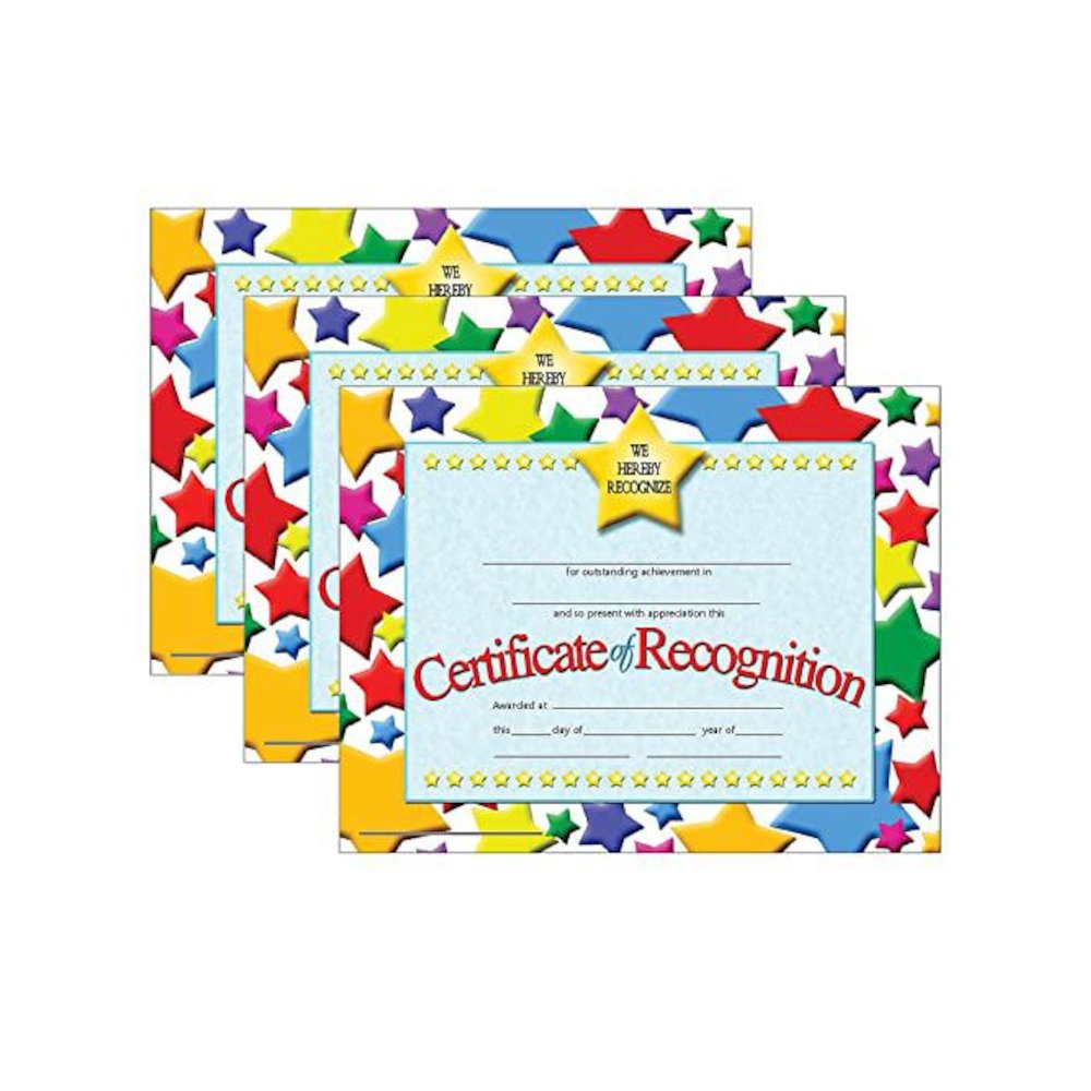 Certificate of Recognition, 30 Per Pack, 3 Packs. Picture 1