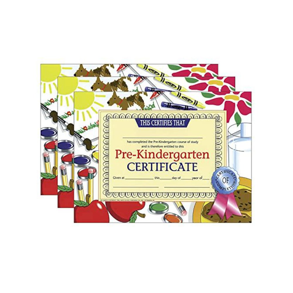 Pre-Kindergarten Certificate, 8.5" x 11", 30 Per Pack, 3 Packs. Picture 1