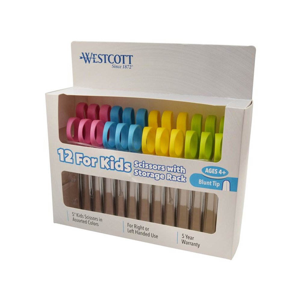 KLEENCUT KIDS SCISSORS 12CT CLASS PACK BLUNT. Picture 1