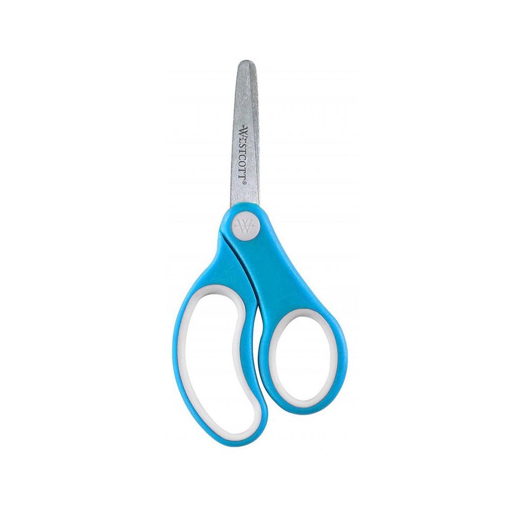 Soft Handle 5" Kids Scissors, Blunt, Assorted Colors Pack of 12. Picture 1