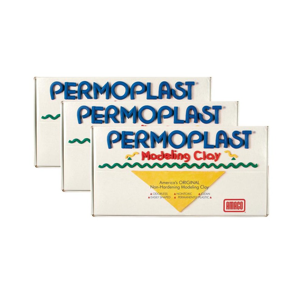 Permoplast Modeling Clay, Green, 1 lb. Per Box, 3 Boxes. Picture 1