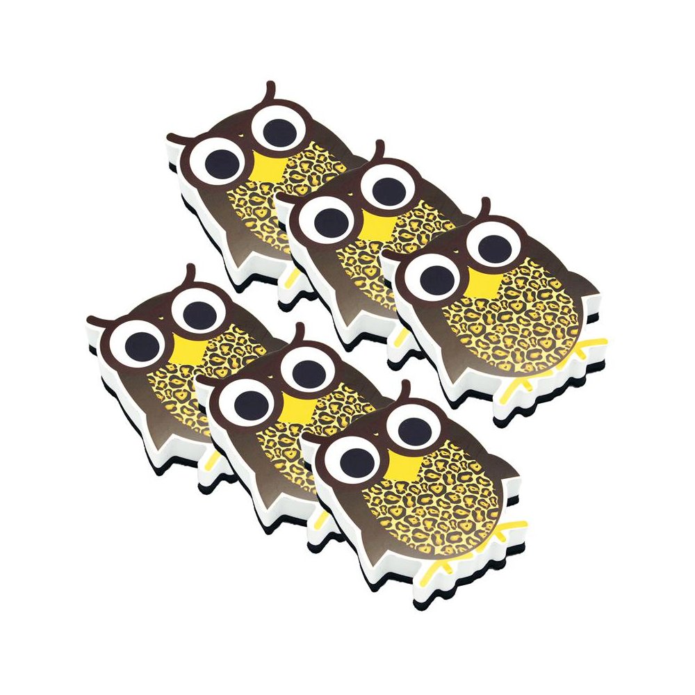 Magnetic Whiteboard Eraser, Wise Owl, Pack of 6. Picture 1