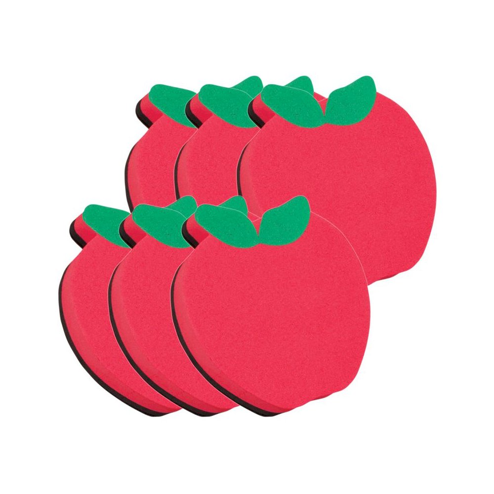 Magnetic Whiteboard Eraser, Apple, Pack of 6. Picture 1