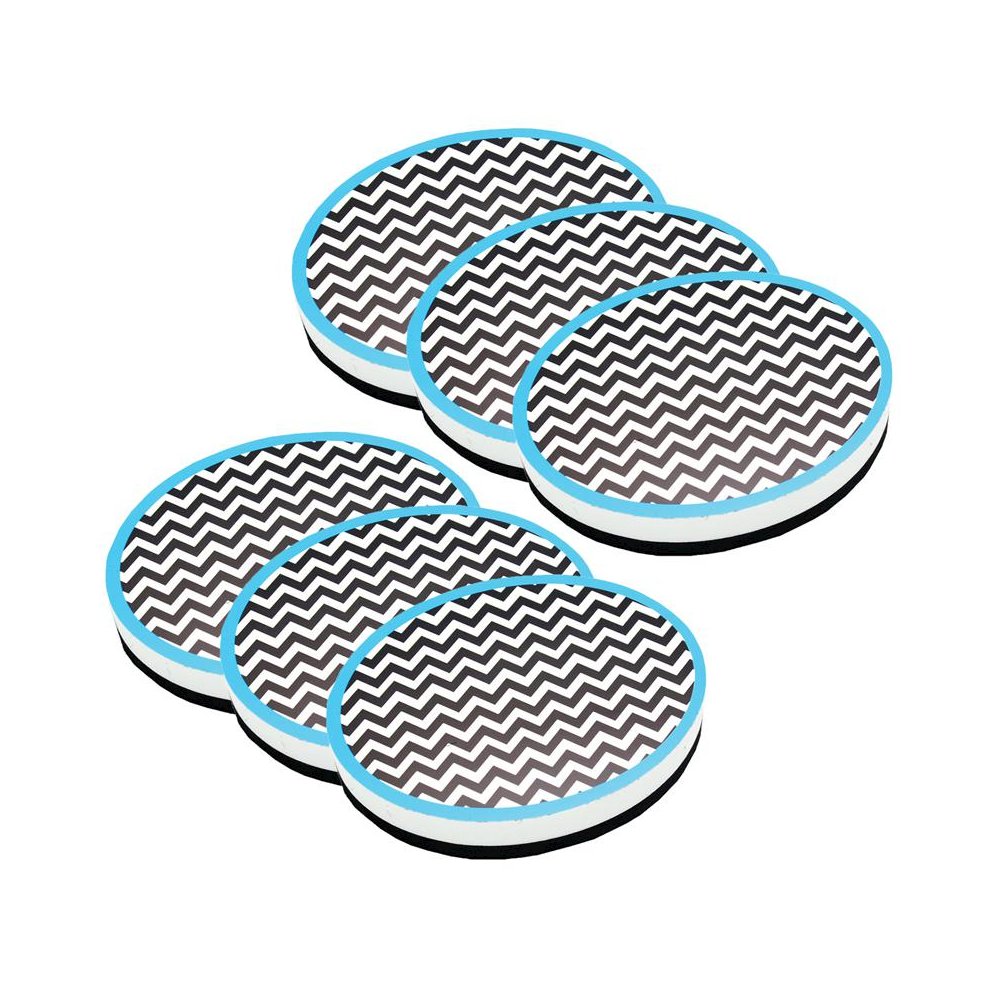 Magnetic Whiteboard Eraser, Chevron, Pack of 6. Picture 1