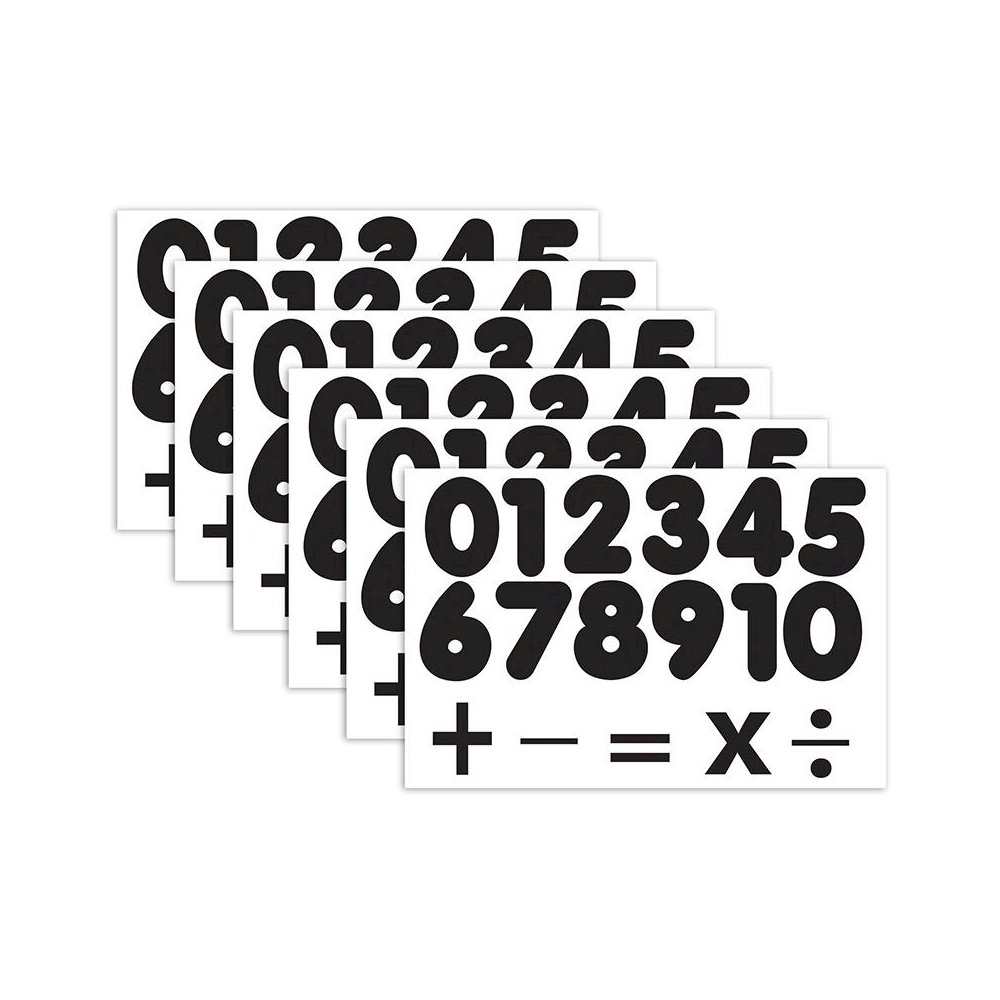 Die-Cut Magnetic Black Number Set, 1.75", 32 Pieces Per Pack, 6 Packs. Picture 1
