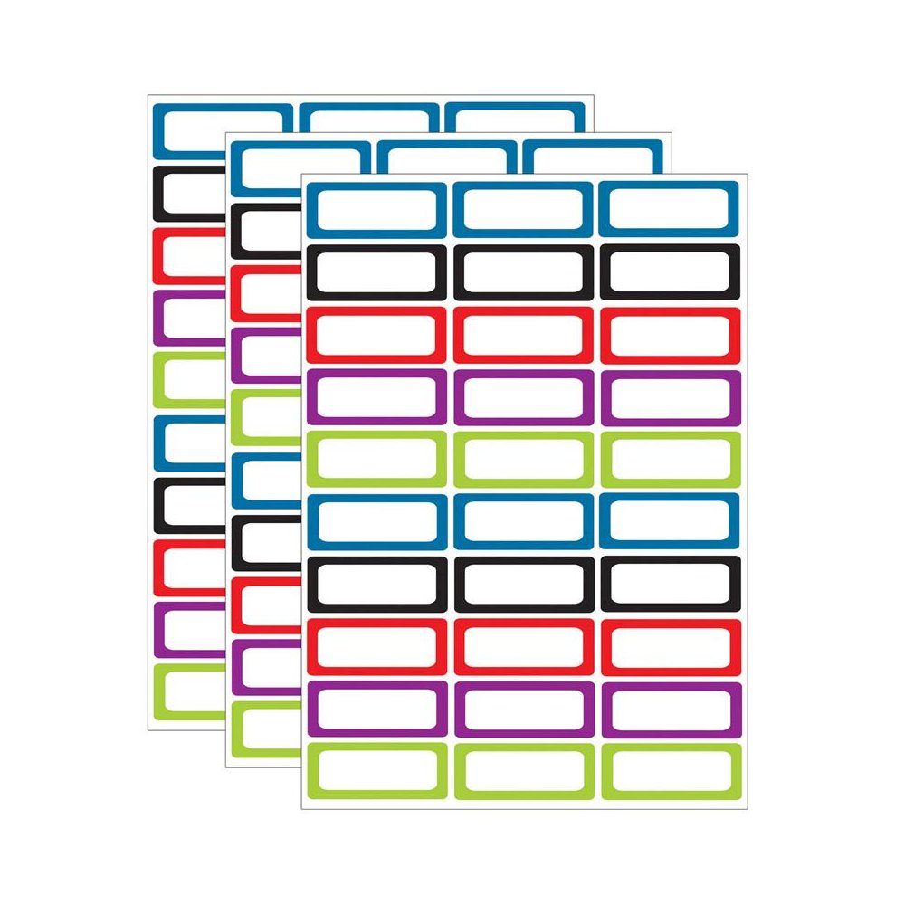 Die-Cut Magnetic Foam Assorted Color Labels/Nameplates, 30 Per Pack, 3 Packs. Picture 1