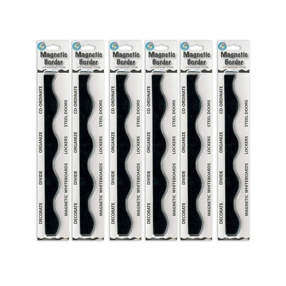 Magnetic Border, Black, 12 Feet Per Pack, 6 Packs. Picture 1