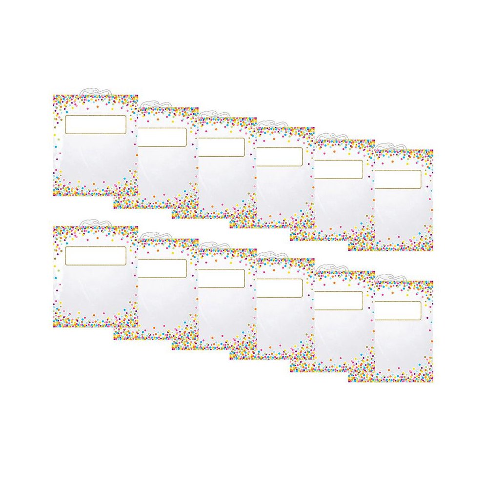 Hanging Confetti Pattern Storage/Book Bag, 10.5" x 12.5", 6 Per Pack, 2 Packs. Picture 1
