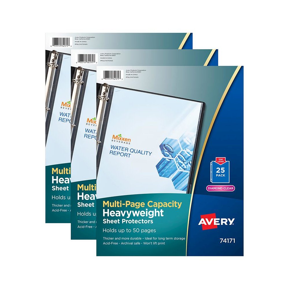 Clear Heavyweight Multi-Page Capacity Sheet Protectors,  3 Packs. Picture 1