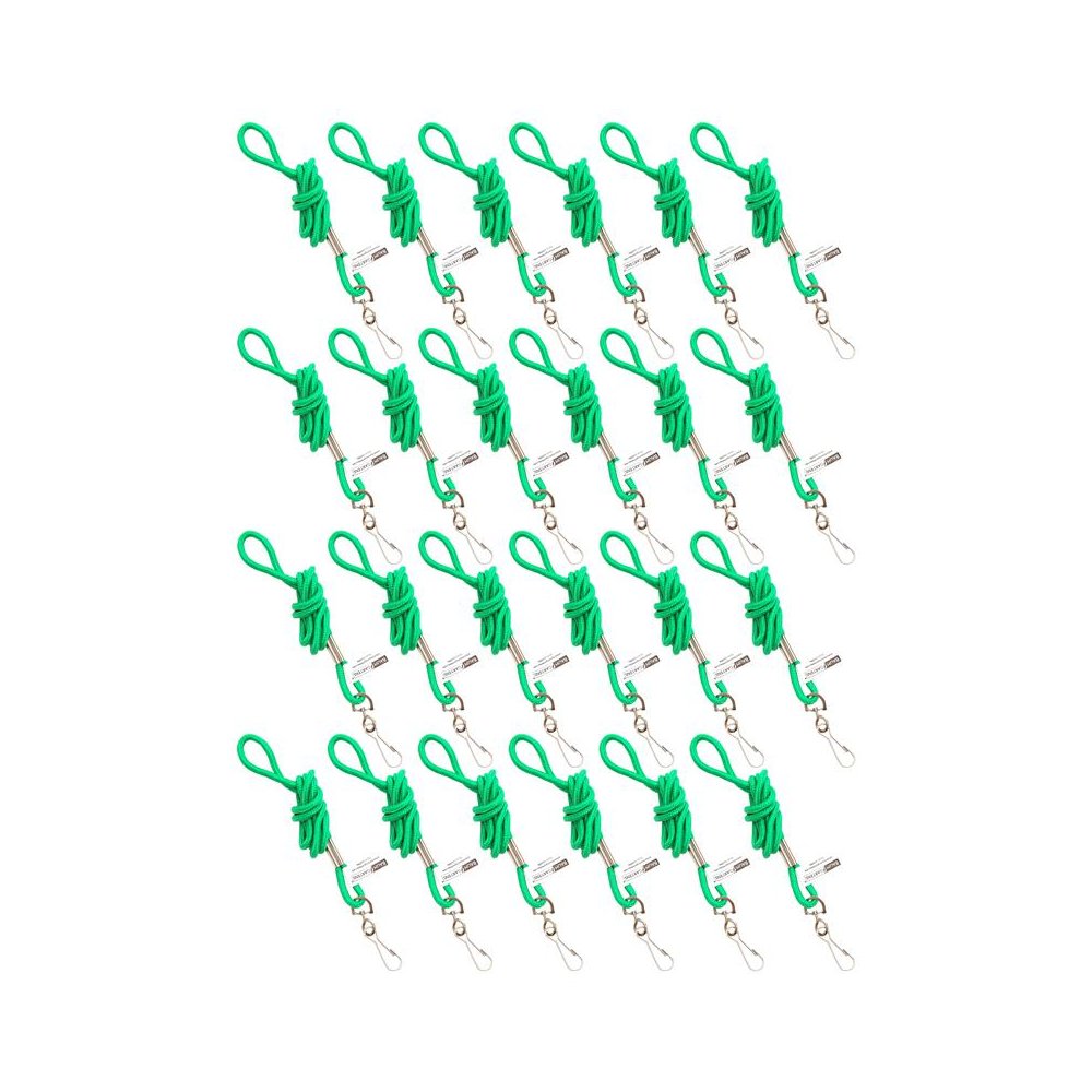 Standard Lanyard Hook Rope Style, Green, Pack of 24. Picture 1