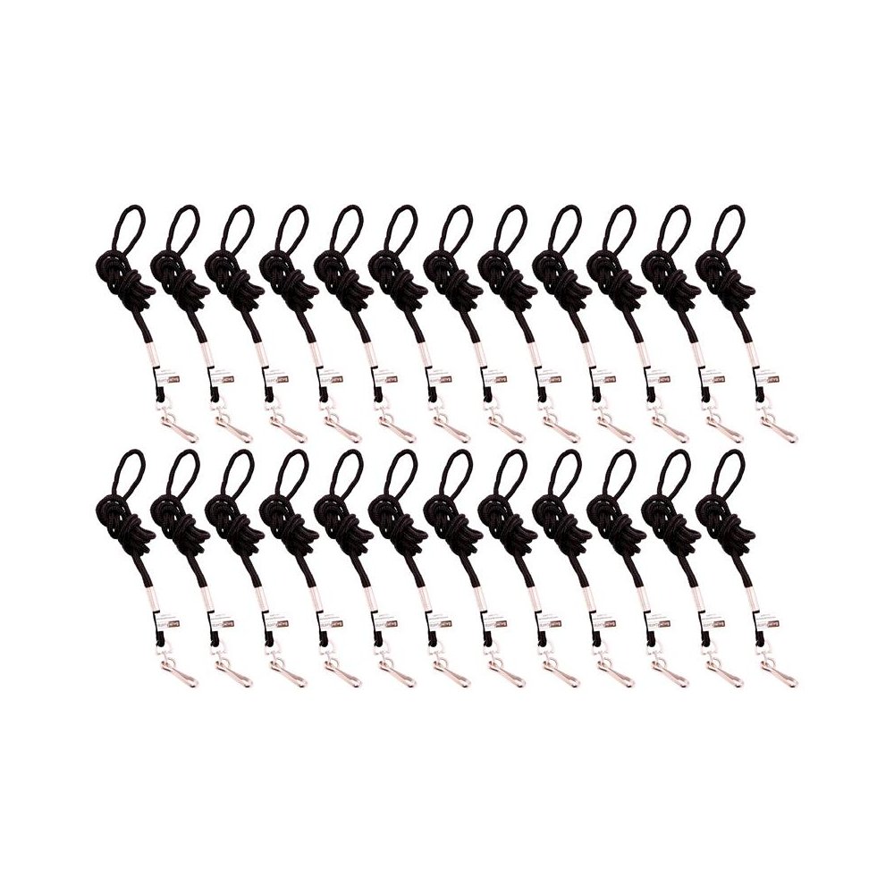 Standard Lanyard Hook Rope Style, Black, Pack of 24. Picture 1