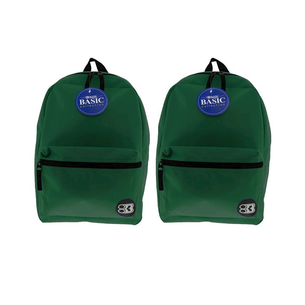 Basic Backpack, 16", Green, Pack of 2. Picture 1