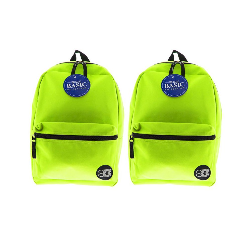 Basic Backpack, 16", Lime Green, Pack of 2. Picture 1
