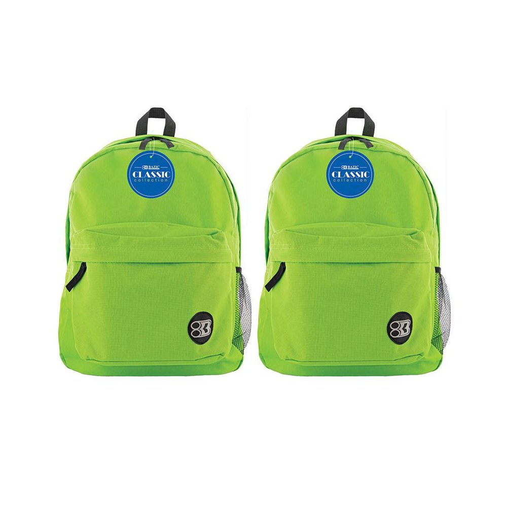 Classic Backpack 17" Lime Green, Pack of 2. Picture 1