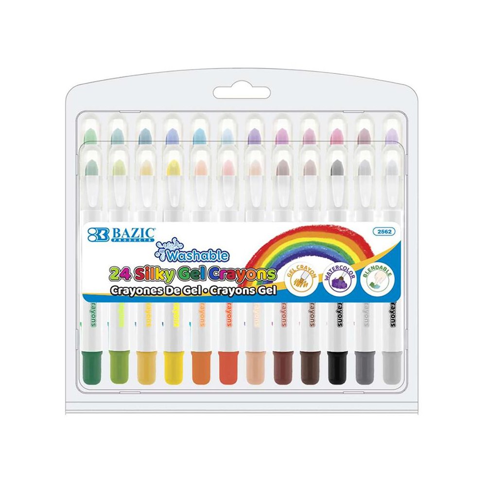Washable Silky Gel Crayons, 24 Colors. Picture 1