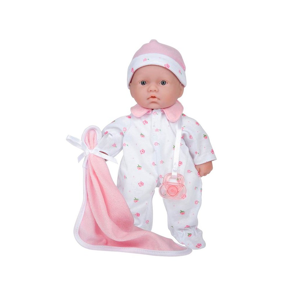La Baby Soft 11" Baby Doll, Pink with Blanket, Caucasian. Picture 1
