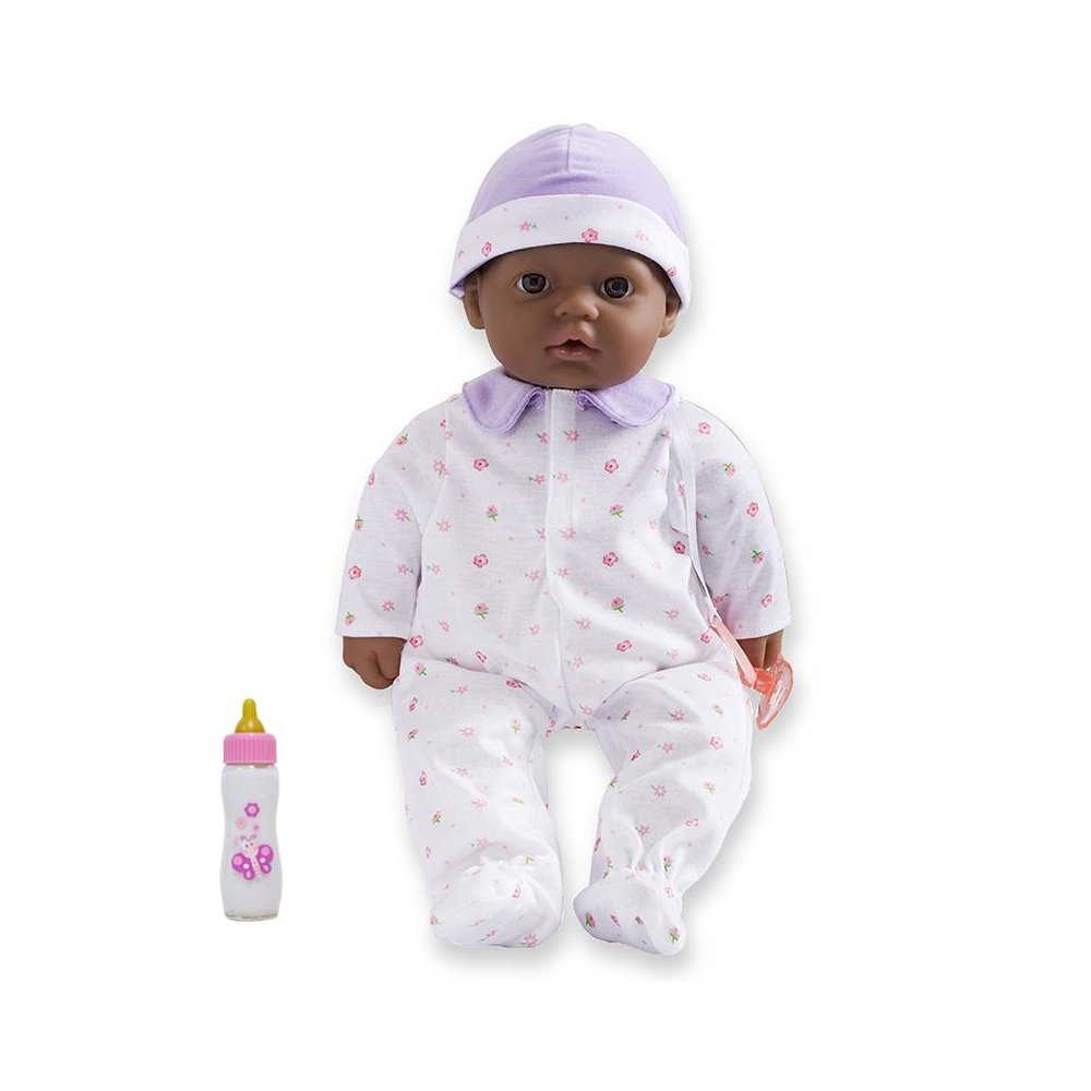 La Baby Soft 16" Baby Doll, Purple with Pacifier, African-American. Picture 1