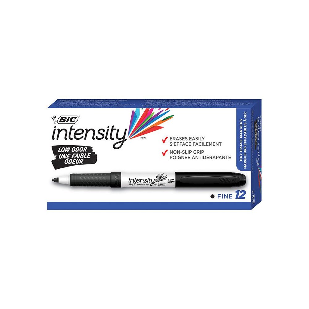 Intensity Low Odor Dry Erase Markers, Erase Markers (6.34 mm), 12-Count Pack. Picture 1