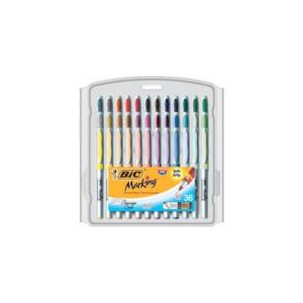 BIC MARK IT PERMANENT MARKERS 36PK ULTRA FINE POINT ASSTD COLOR. Picture 2