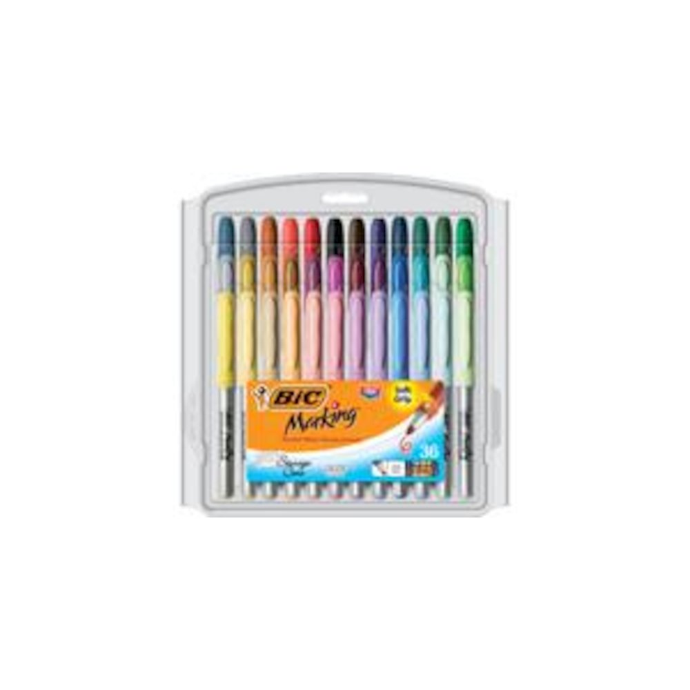 Bic Mark It Permanent Markers 36Pk, Fine Point Asstd Color. Picture 2
