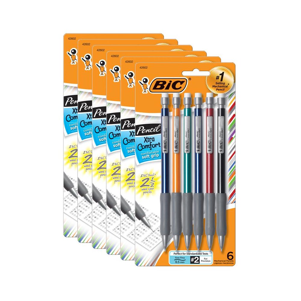 Xtra-Comfort Mechanical Pencil, 0.5mm Fine Point, 6 Per Pack, 6 Packs. Picture 1