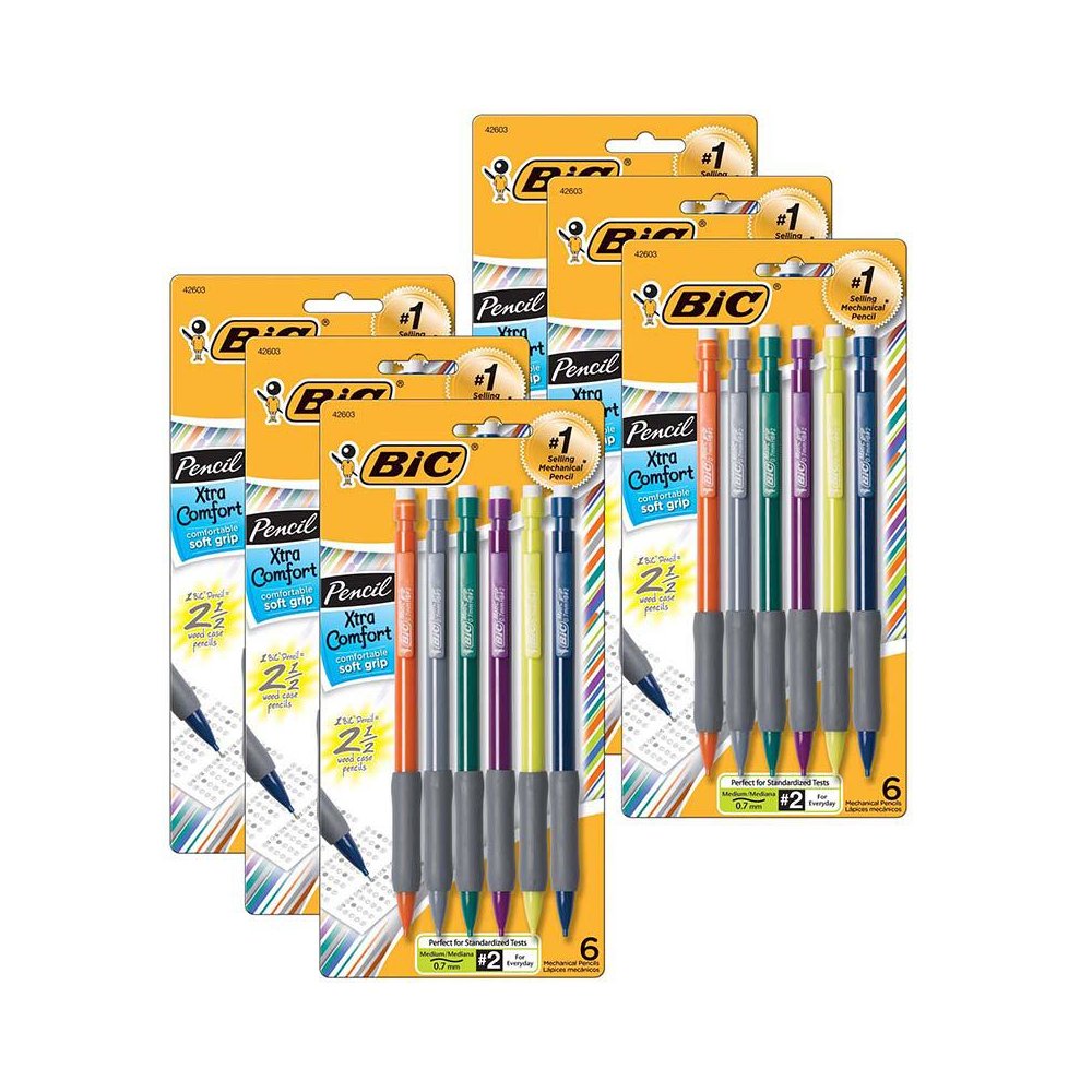Matic Grip Mechanical Pencils, 0.7mm, 5 Per Pack, 6 Packs. Picture 1