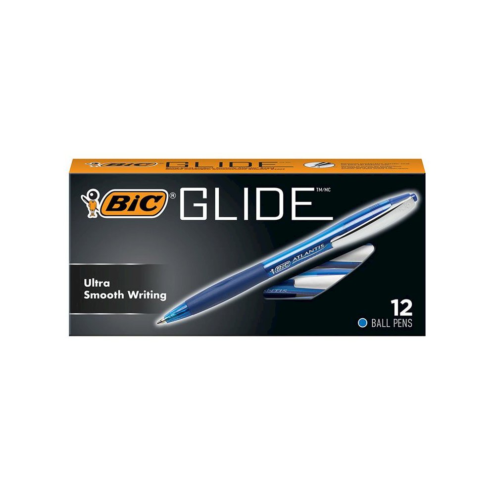 Glide Retractable Ball Pen, Medium Point (1.0 mm), Blue, 12-Count. Picture 1