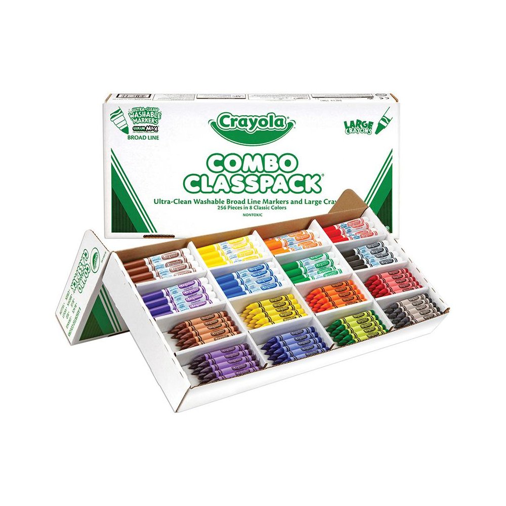 Large Crayons & Ultra Clean Washable Markers, 256 Count. Picture 1