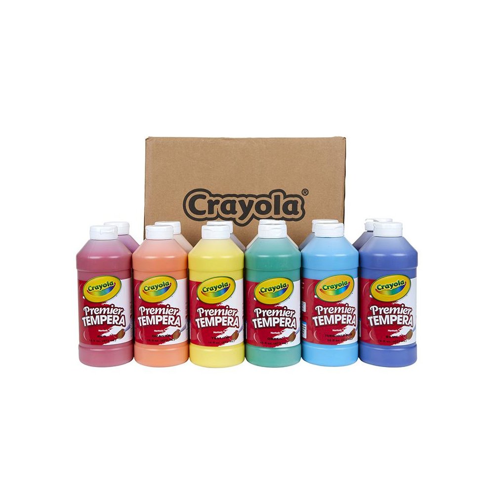 Premier Tempera Paint Set, 16 oz. Assorted Colors, Set of 12. Picture 1
