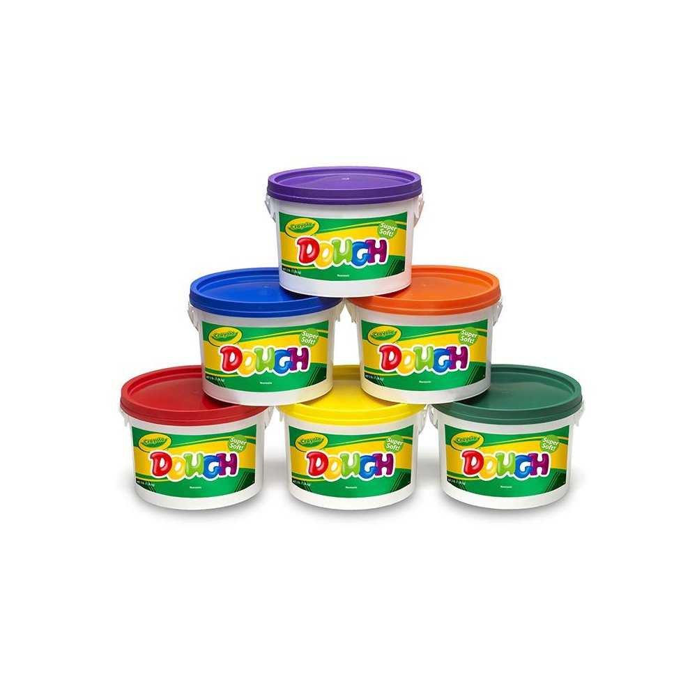 CRAYOLA DOUGH SET OF 6 TUBS RED ORANGE GREEN YELLOW PURPLE BLUE. Picture 1