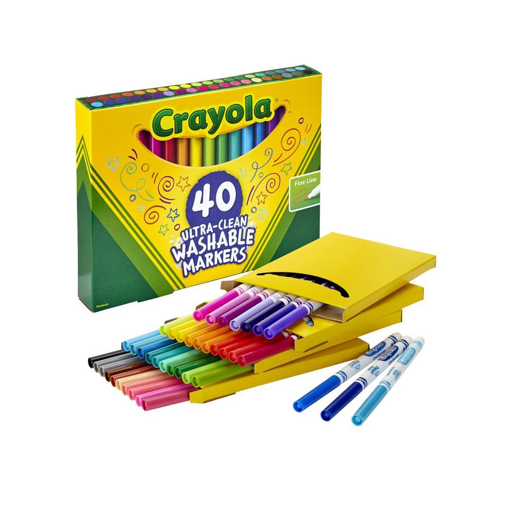 Ultra-Clean Fine Line Washable Markers, Assorted, 40 Count. Picture 1