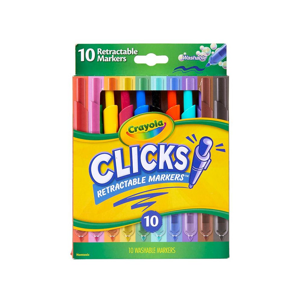 CLICKS Retractable Markers, 10 Colors. Picture 1