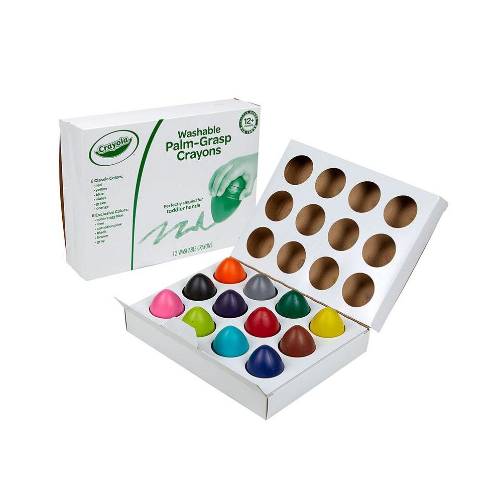 Washable Palm-Grasp Crayons, Pack of 12. Picture 1