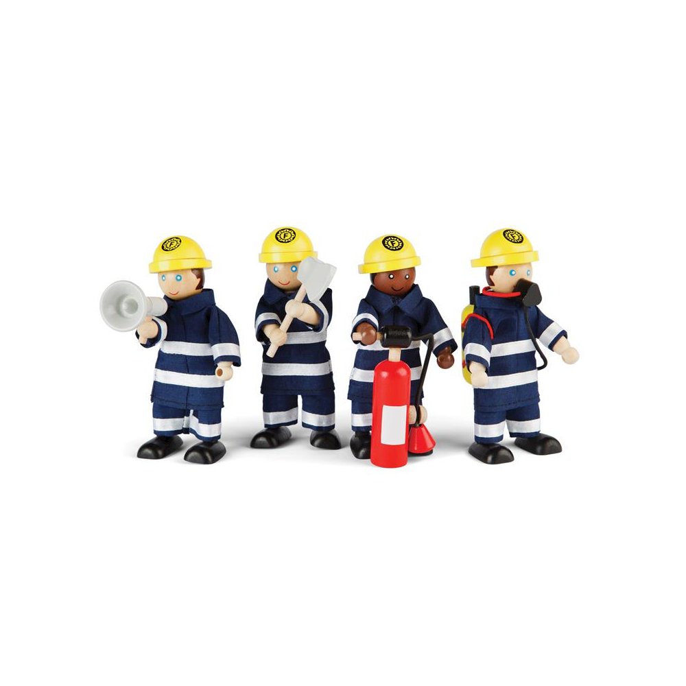 Firefighters Figurines, Set of 4. Picture 1