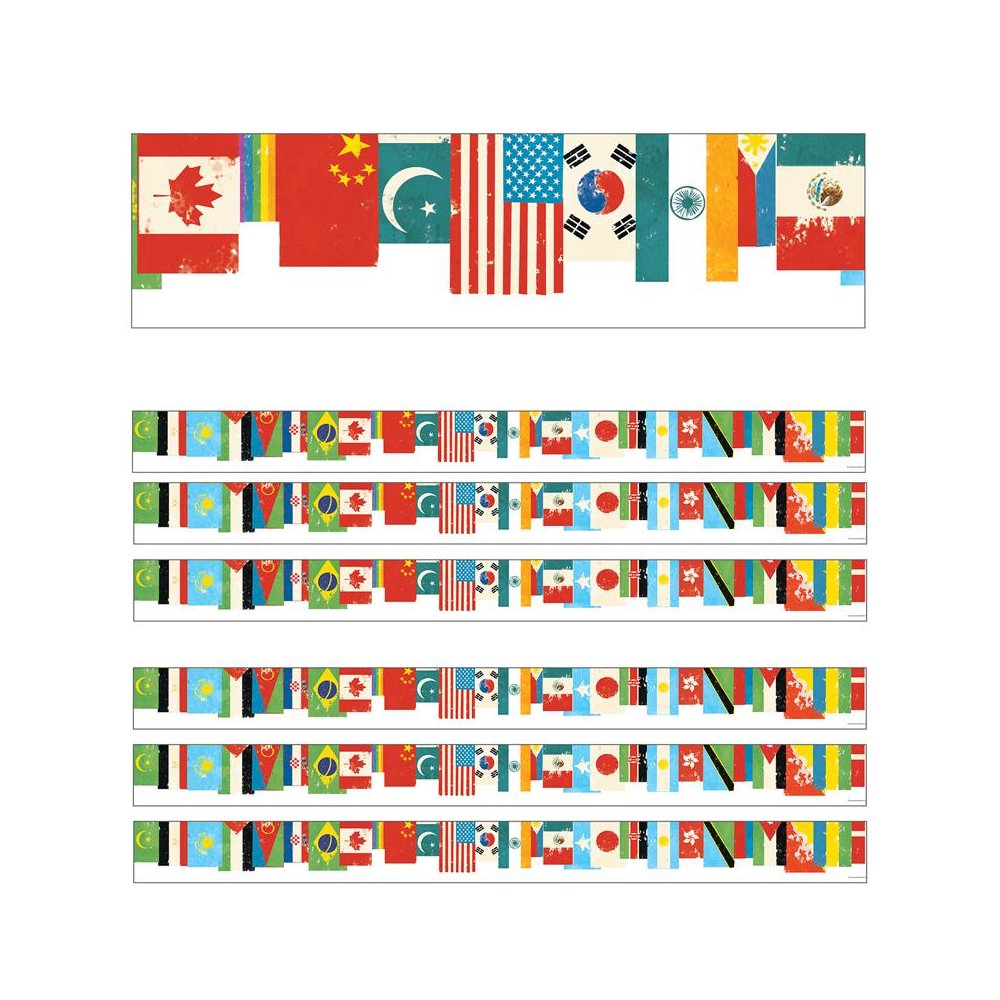 All Are Welcome Flags Straight Borders, 36 Feet Per Pack, 6 Packs. Picture 1
