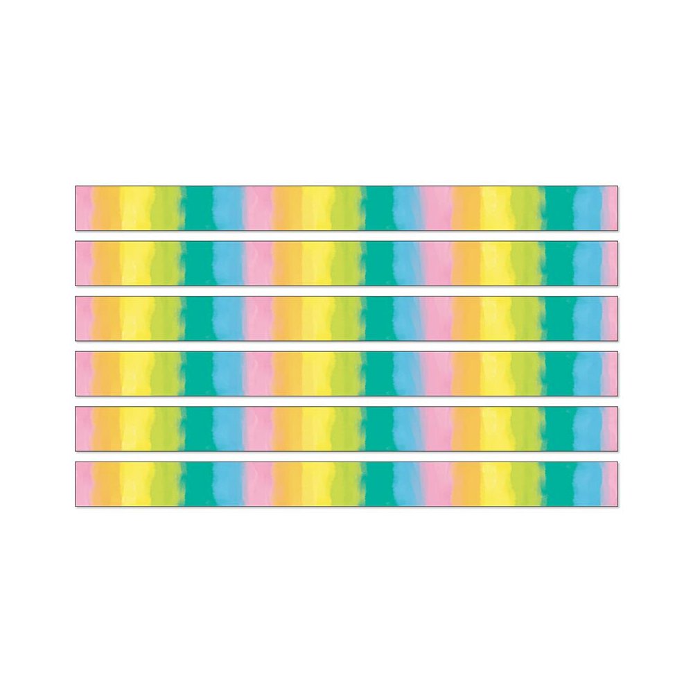 Creatively Inspired Watercolor Straight Borders, 36 Feet Per Pack, 6 Packs. Picture 1
