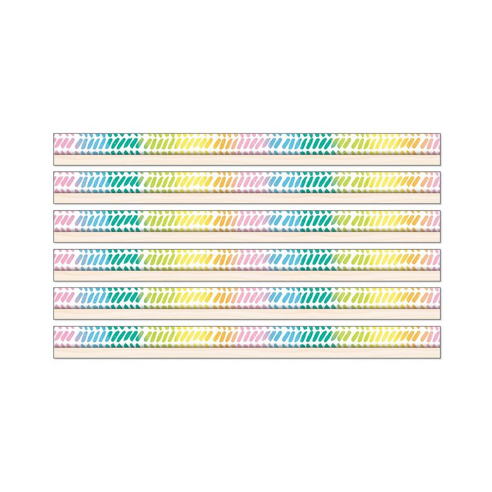 Creatively Inspired Watercolor Chevron Straight Borders, 36 Ft Per Pack, 6 Packs. Picture 1