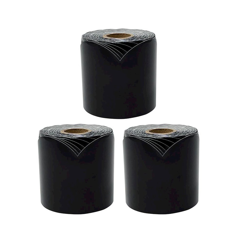 Black Rolled Scalloped Bulletin Board Borders, 65 Feet Per Roll, Pack of 3. Picture 1