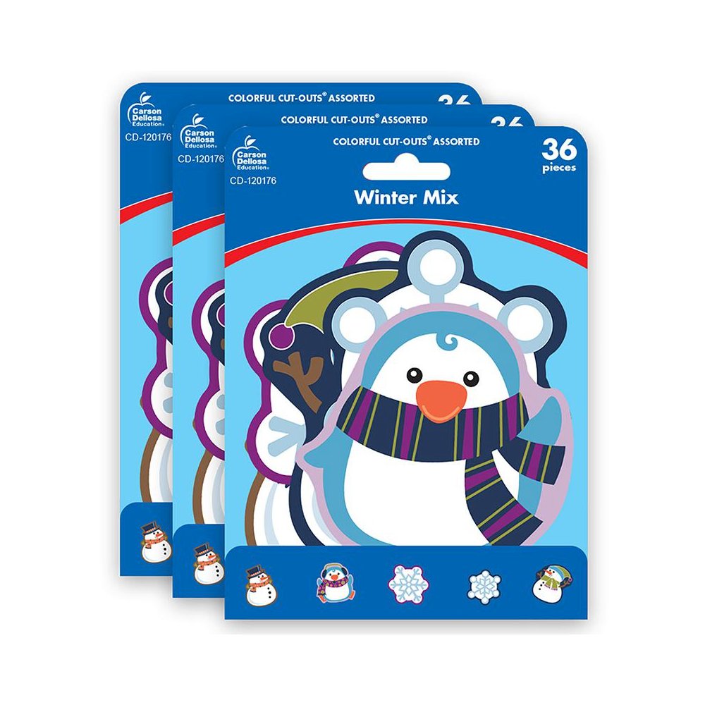 Winter Mix Cut-Outs, 36 Per Pack, 3 Packs. Picture 1