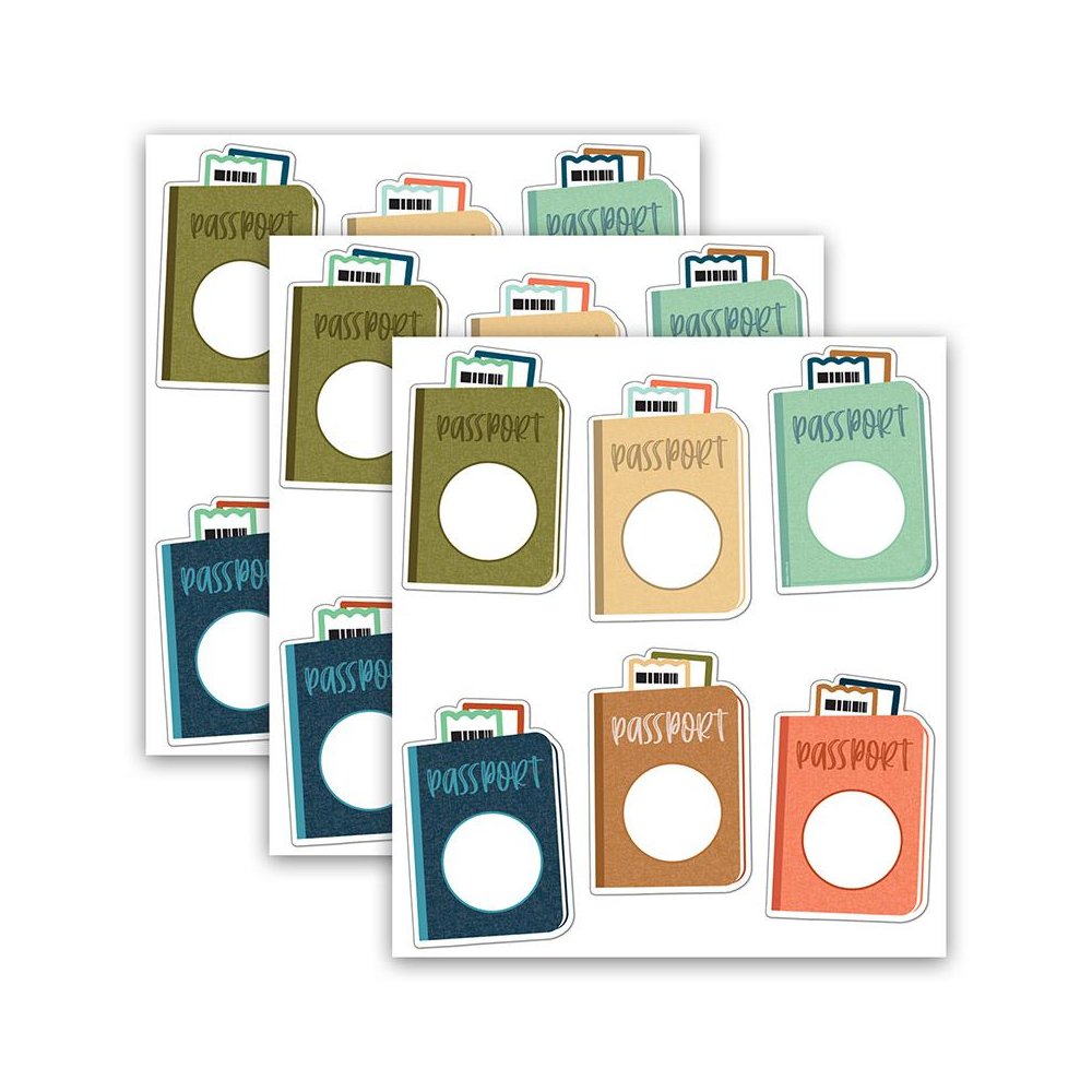 Let's Explore Passports Cut-Outs, 36 Per Pack, 3 Packs. Picture 1