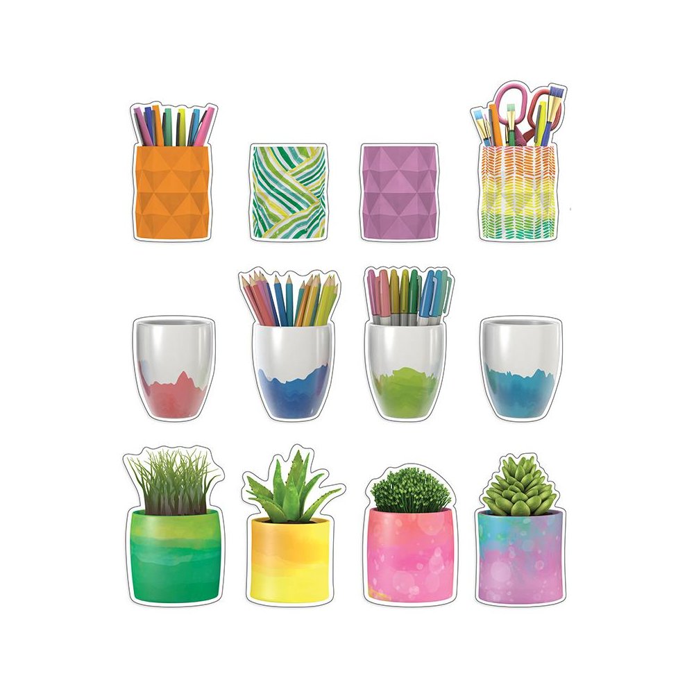 Creatively Inspired Planters & Cups Cut-Outs, 36 Per Pack, 3 Packs. Picture 1