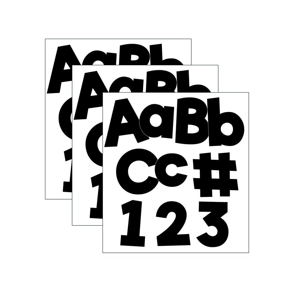 Black Combo Pack EZ Letters, 219 Pieces Per Pack, 3 Packs. Picture 1