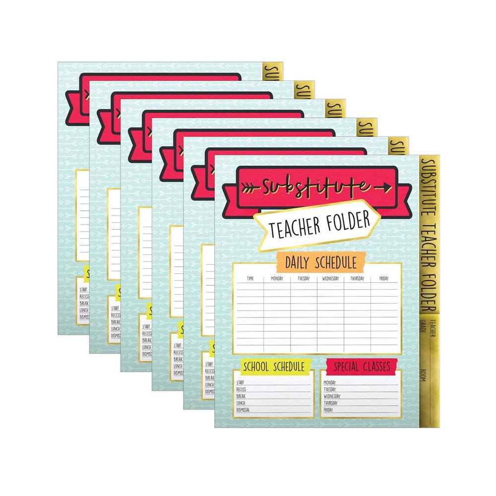 Aim High Substitute Teacher Folder, Grade PK-8, Pack of 6. Picture 1